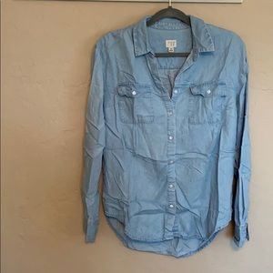 Light Blue Chambray Style Button Up